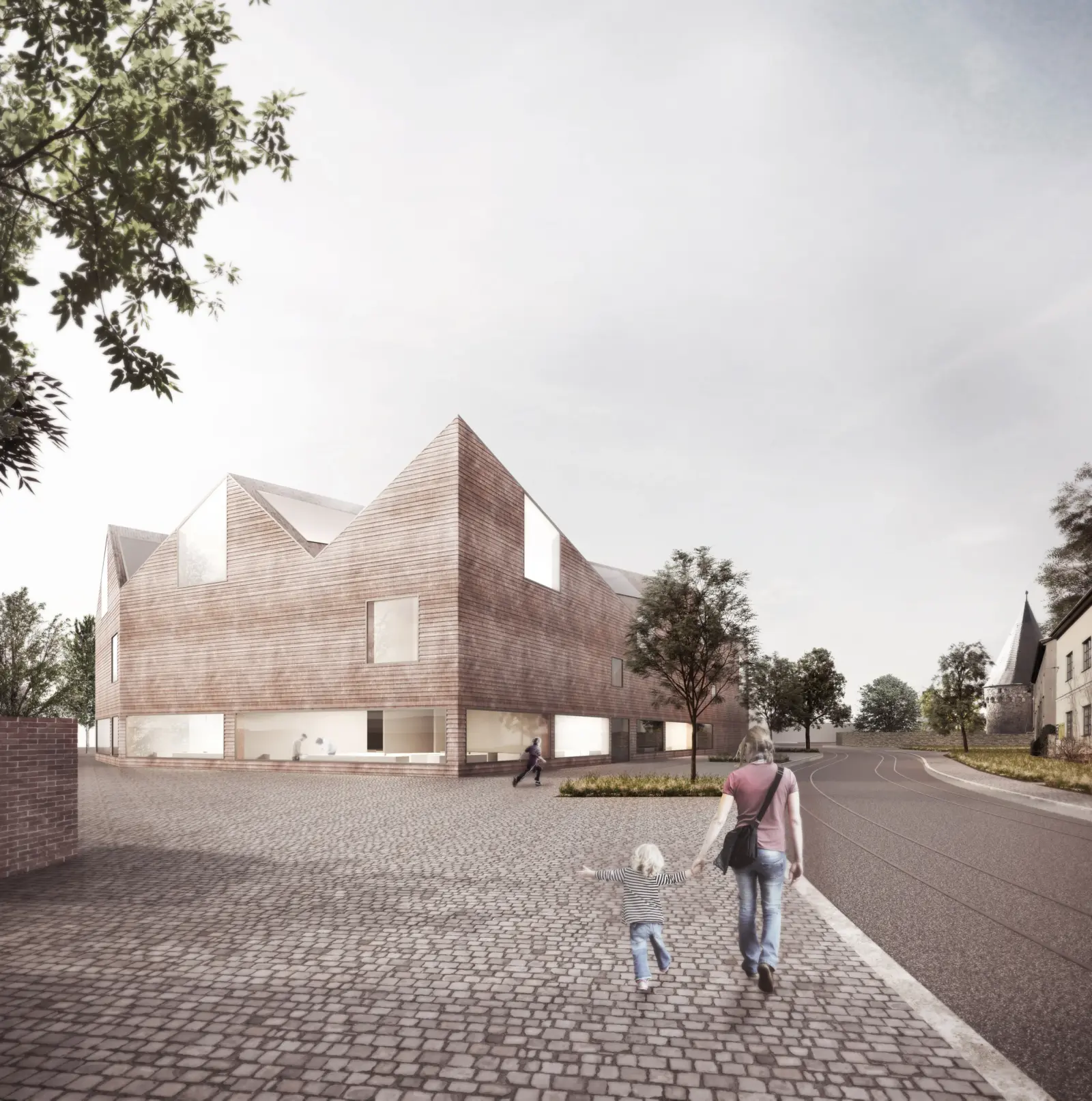 Werkstatt- und Atelierneubau Burg Giebichenstein, Halle – Visu Strasse
